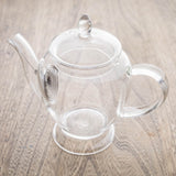 Hand-Blown Glass Teapot with Stainless Steel Strainer