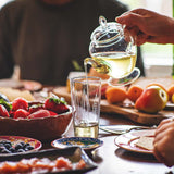 Hand-Blown Glass Teapot with Stainless Steel Strainer