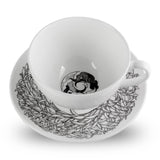 Fine Bone China Leaf Teacup and Saucer Set