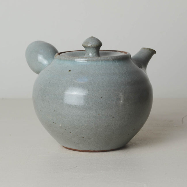 Handmade Stoneware Kyusu Teapot with Integrated Filter