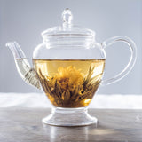 Hand-Blown Glass Teapot with Stainless Steel Strainer